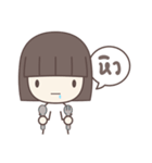 Poker Face Bob-hair Girl（個別スタンプ：18）