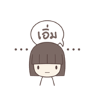 Poker Face Bob-hair Girl（個別スタンプ：21）