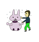 Cute rabbits are here Playing（個別スタンプ：37）