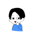 黒い髪の毛の男の子（個別スタンプ：3）