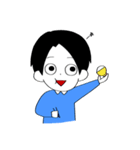 黒い髪の毛の男の子（個別スタンプ：7）