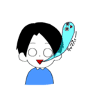 黒い髪の毛の男の子（個別スタンプ：23）