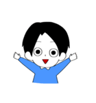 黒い髪の毛の男の子（個別スタンプ：24）