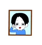 黒い髪の毛の男の子（個別スタンプ：40）