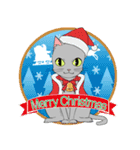 クリスマスと年末〜銀猫アルジャン（個別スタンプ：1）