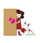 pink＆a rabbit（個別スタンプ：1）