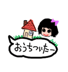 手描き。女の子の吹き出し。（個別スタンプ：17）