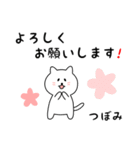 つぼみさん用しろねこ（個別スタンプ：3）