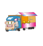 トラック兄妹と猫（個別スタンプ：6）