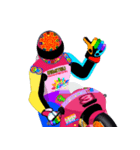 Moto Race Rainbow-colored Riders 3 @02（個別スタンプ：35）