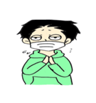 マスク男女（個別スタンプ：1）