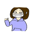 マスク男女（個別スタンプ：4）