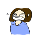 マスク男女（個別スタンプ：6）