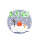 動く！クリスマスとブラック雪だるま（個別スタンプ：3）