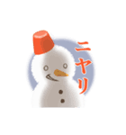 動く！クリスマスとブラック雪だるま（個別スタンプ：7）