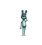 Dancing Blue Rabbit（個別スタンプ：3）