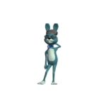 Dancing Blue Rabbit（個別スタンプ：4）