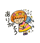 カラフル女の子と動物たち（個別スタンプ：5）