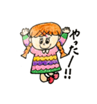 カラフル女の子と動物たち（個別スタンプ：7）