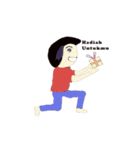 expression the black hair boy（個別スタンプ：2）