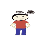 expression the black hair boy（個別スタンプ：3）