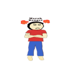 expression the black hair boy（個別スタンプ：6）