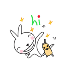 pink rabbit with yellowurt（個別スタンプ：1）