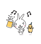 pink rabbit with yellowurt（個別スタンプ：5）