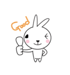 pink rabbit with yellowurt（個別スタンプ：6）