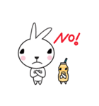 pink rabbit with yellowurt（個別スタンプ：14）