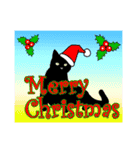 シンプル黒猫☆クリスマス＆お正月（個別スタンプ：2）
