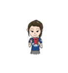 Long Face Boy And Round Face Girl (Thai)（個別スタンプ：14）