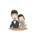 Long Face Boy And Round Face Girl (Thai)（個別スタンプ：32）