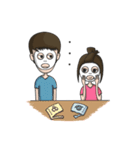 Long Face Boy And Round Face Girl (Thai)（個別スタンプ：39）