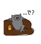 灰色のねこ（個別スタンプ：16）
