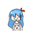 cute blue hair girl（個別スタンプ：8）