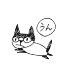 らくがきハチワレ猫（個別スタンプ：23）