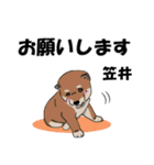 笠井さんが使う名前スタンプ・子犬イラスト（個別スタンプ：1）
