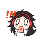 Wearing a headset girl and owl 2（個別スタンプ：3）
