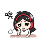 Wearing a headset girl and owl 2（個別スタンプ：4）
