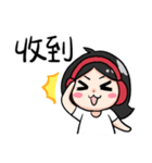 Wearing a headset girl and owl 2（個別スタンプ：7）