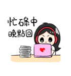 Wearing a headset girl and owl 2（個別スタンプ：15）