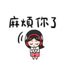 Wearing a headset girl and owl 2（個別スタンプ：21）