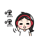 Wearing a headset girl and owl 2（個別スタンプ：23）