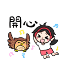 Wearing a headset girl and owl 2（個別スタンプ：24）