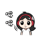 Wearing a headset girl and owl 2（個別スタンプ：25）