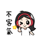 Wearing a headset girl and owl 2（個別スタンプ：26）