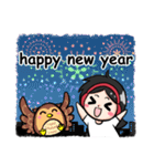 Wearing a headset girl and owl 2（個別スタンプ：37）