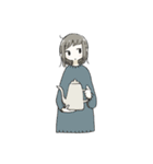少女と休日スタンプ（個別スタンプ：1）