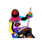 Moto Race Rainbow-colored Riders 96 @02（個別スタンプ：6）